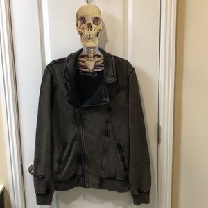 Guess Men’s S Black and Brown Moto Sweatshirt